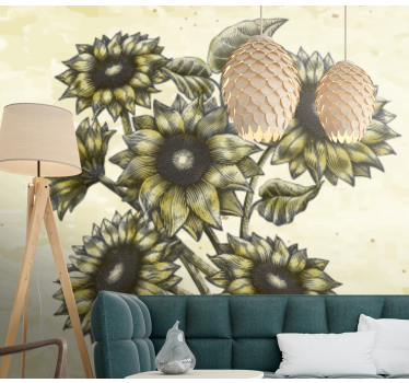 Fototapete blumen sonnenblumen komposition - TenStickers