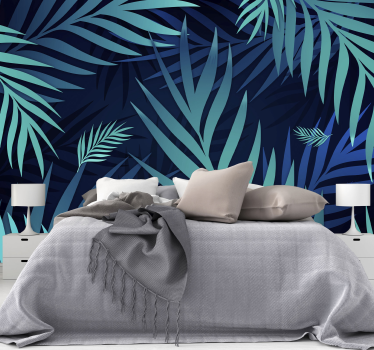 Fototapete Blumen Fototapete schlafzimmer mit elektrischen blauen - TenStickers