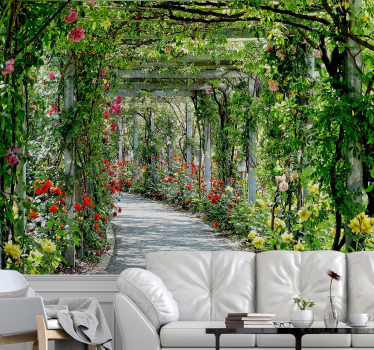 Fototapete Blumen üppige blumenarkade - TenStickers
