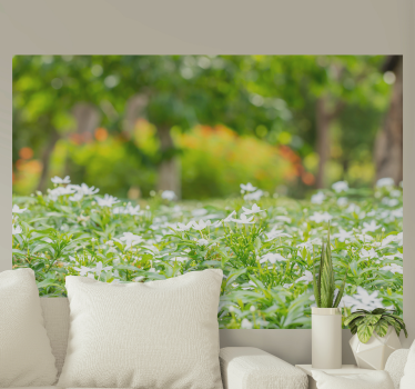 Fototapete blumen üppige weiße blüten - TenStickers