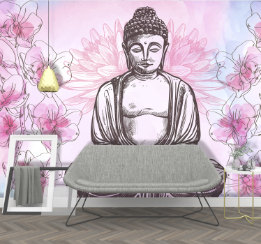 Fototapete buddha blumenharmonie - TenStickers