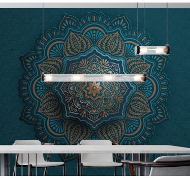 Fototapete Esszimmer Mandala türkis - TenStickers