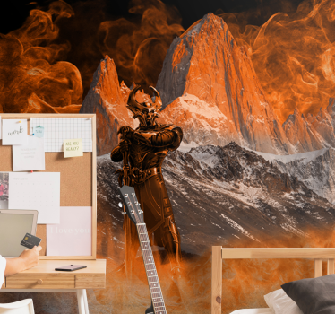 Fototapete fantasie dramatische feurige landschaft - TenStickers