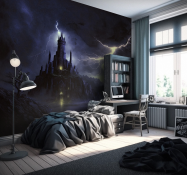 Fototapete Jugendzimmer düstere Burg - TenStickers