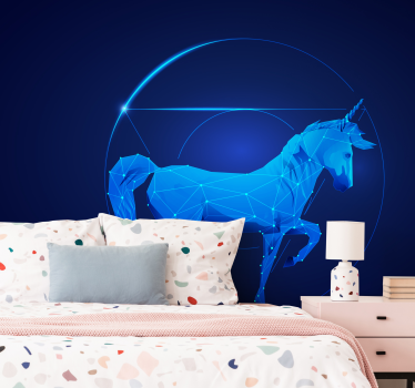 Fototapete fantasie geometrisches einhorn design - TenStickers