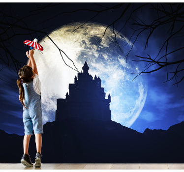 Fototapete Fantasie mondbeschienenes schloss - TenStickers