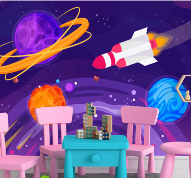 Fototapete fantasie rakete im weltraum - TenStickers
