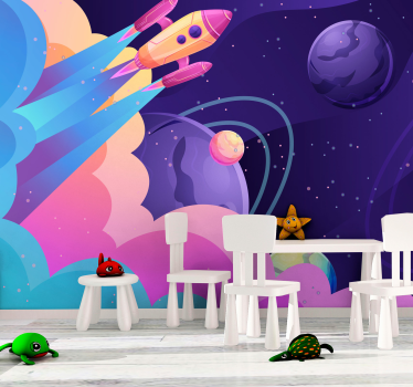 Fototapete Fantasie raketen-weltraumreise - TenStickers