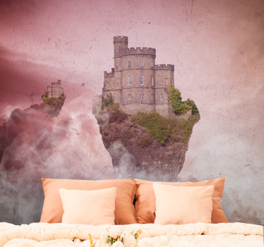 Fototapete fantasie schwebendes schloss landschaft - TenStickers