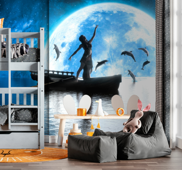 Fototapete Fantasie tänzerin im mondlicht - TenStickers
