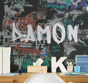 Tapete Jugendzimmer urbaner Stil mit Namen - TenStickers
