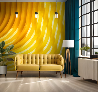 Fototapete 3D gelbe Wellen modern - TenStickers