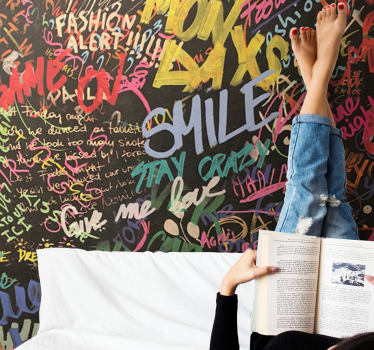 Fototapete graffiti bunte graffiti ausdrücke - TenStickers