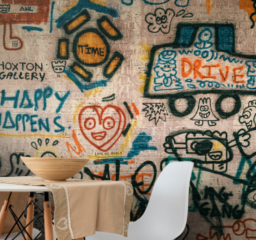 Fototapete graffiti bunte straßenkunst - TenStickers
