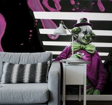 Fototapete Graffiti clown in pink - TenStickers