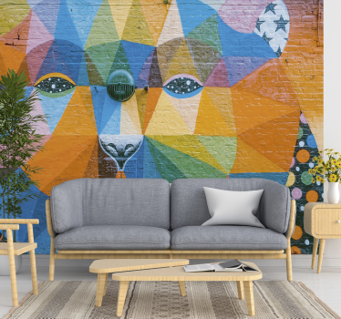 Fototapete Graffiti geometrische katze - TenStickers