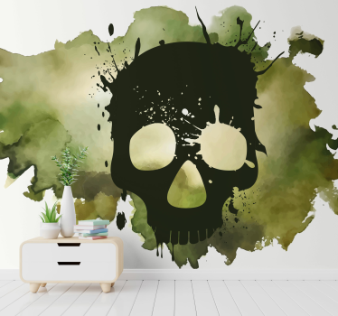 Fototapete Graffiti künstlerischer totenkopfspritzer - TenStickers