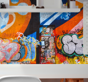 Fototapete graffiti lebendige stadt-tags - TenStickers