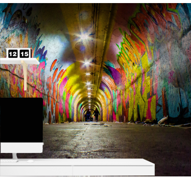Fototapete graffiti lebendiger tunnel - TenStickers