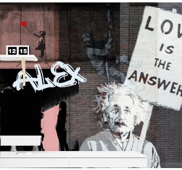Fototapete Graffiti liebe ist antwort - TenStickers