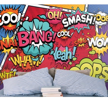 Fototapete graffiti mit comic audio effekten - TenStickers