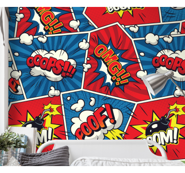 Fototapete graffiti mit comic sprechblasen - TenStickers