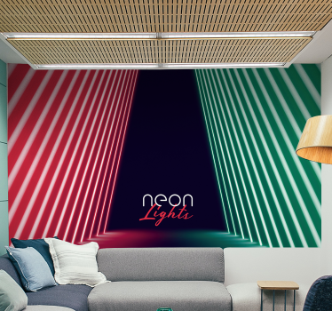 Fototapete graffiti neon geometrische streifen - TenStickers
