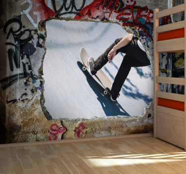 Fototapete Graffiti skateboard-aktion - TenStickers