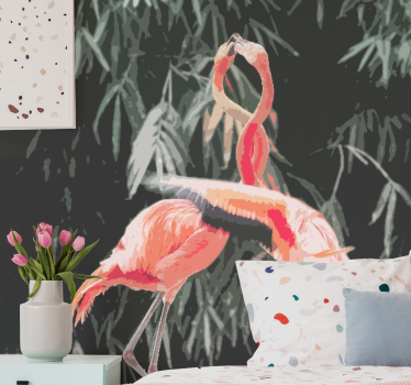 Fototapete hochzeit flamingo liebestanz - TenStickers