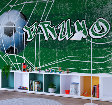Fototapete mit Namen Jugendzimmer Fußballtor Design - TenStickers