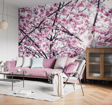 Fototapete Wohnzimmer Kirschblüte Sakura - TenStickers