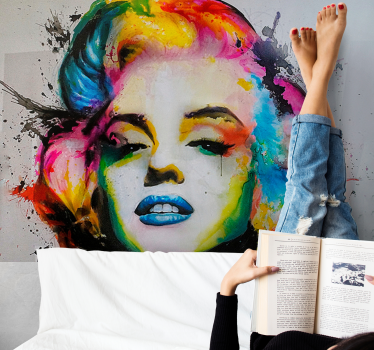 Marilyn Monroe Pop-Art Tapete Wohnzimmer - TenStickers