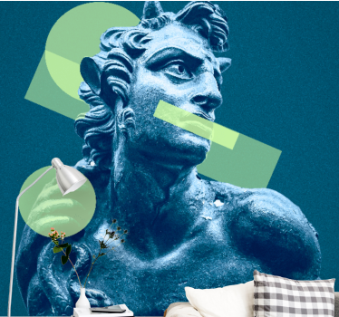 Fototapete kunst statue mit geometrischen formen - TenStickers