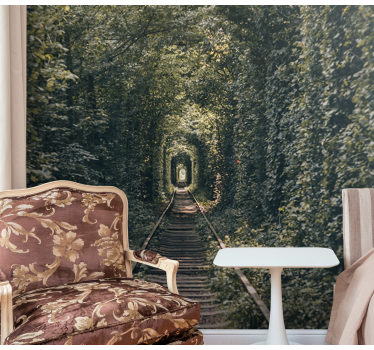 Fototapete landschaft eisenbahntunnel natur - TenStickers