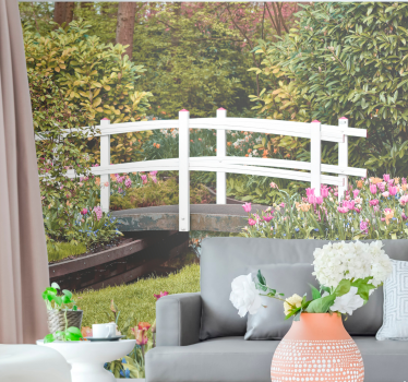 Fototapete landschaft friedliche gartenbrücke - TenStickers