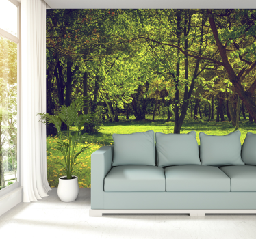 Fototapete Landschaft ruhiger waldblick - TenStickers