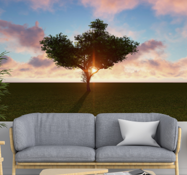 Fototapete baum sonnenbeschienener einzelbaum - TenStickers