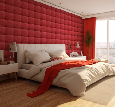 3D Tapete Lederpolster rot - TenStickers