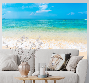 Fototapete Wohnzimmer Meerblick Klare meereswellen - TenStickers