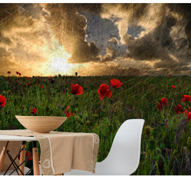 Fototapete mohnblumen abenddämmerung - TenStickers