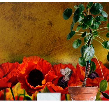 Fototapete mohnblumen blühende szene - TenStickers