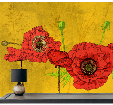 Fototapete mohnblumen florale anordnung - TenStickers