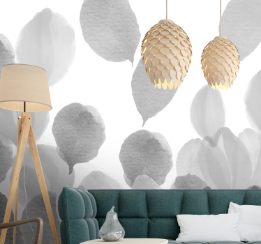 Fototapete mohnblumen im eleganten blattdesign - TenStickers