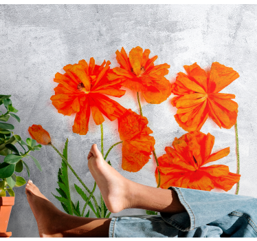 Fototapete mohnblumen in orange - TenStickers