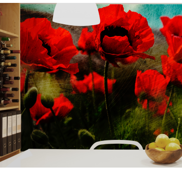Fototapete mohnblumen lebendige mohnfelder - TenStickers