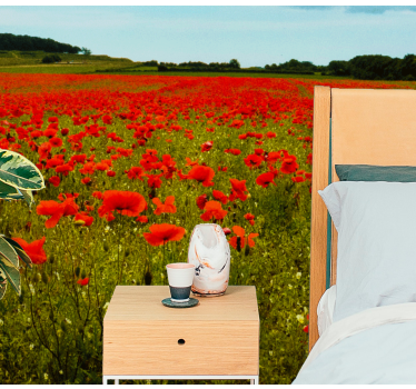 Fototapete mohnblumen lebhaftes mohnfeld - TenStickers