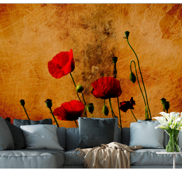 Fototapete mohnblumen leuchtend rote mohnblumen - TenStickers