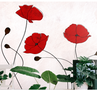 Fototapete mohnblumen rote blüten eleganz - TenStickers