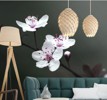 Fototapete mohnblumen sakura zweig - TenStickers