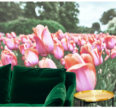 Fototapete mohnblumen tulpenfeldblüte - TenStickers
